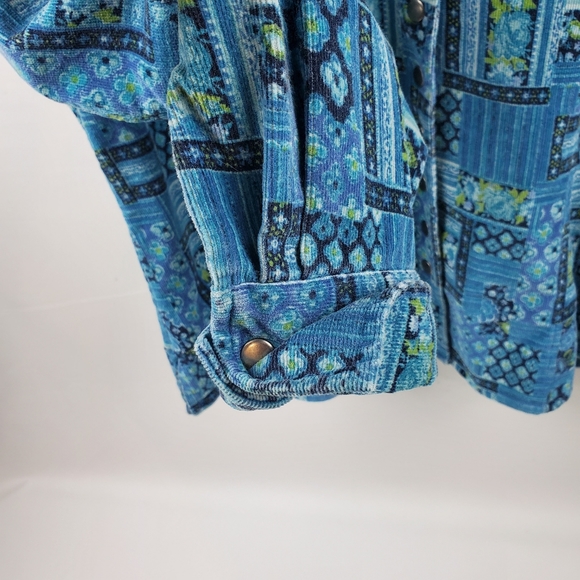Christopher & Banks Patchwork Women’s Blue Blazer Size XL - Picture 5 of 7